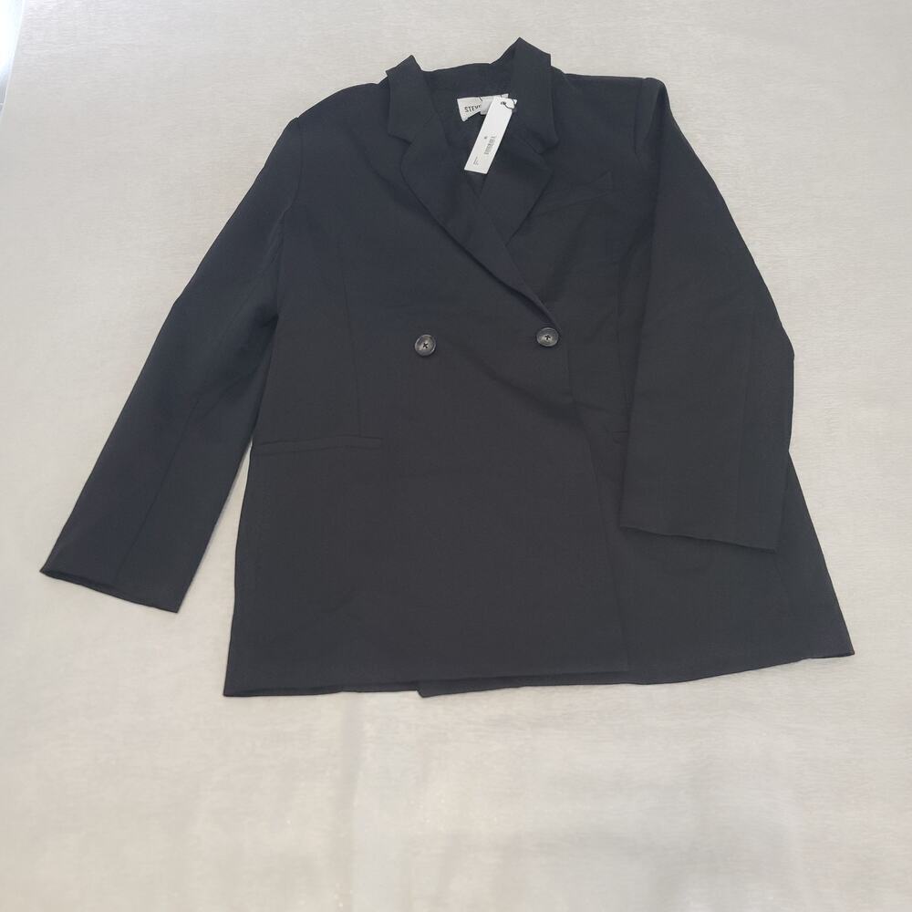 Steve Madden Stella Bocy Blazer Sz Med Black Preppy Dark Feminine Breakfast Club - Picture 6 of 12